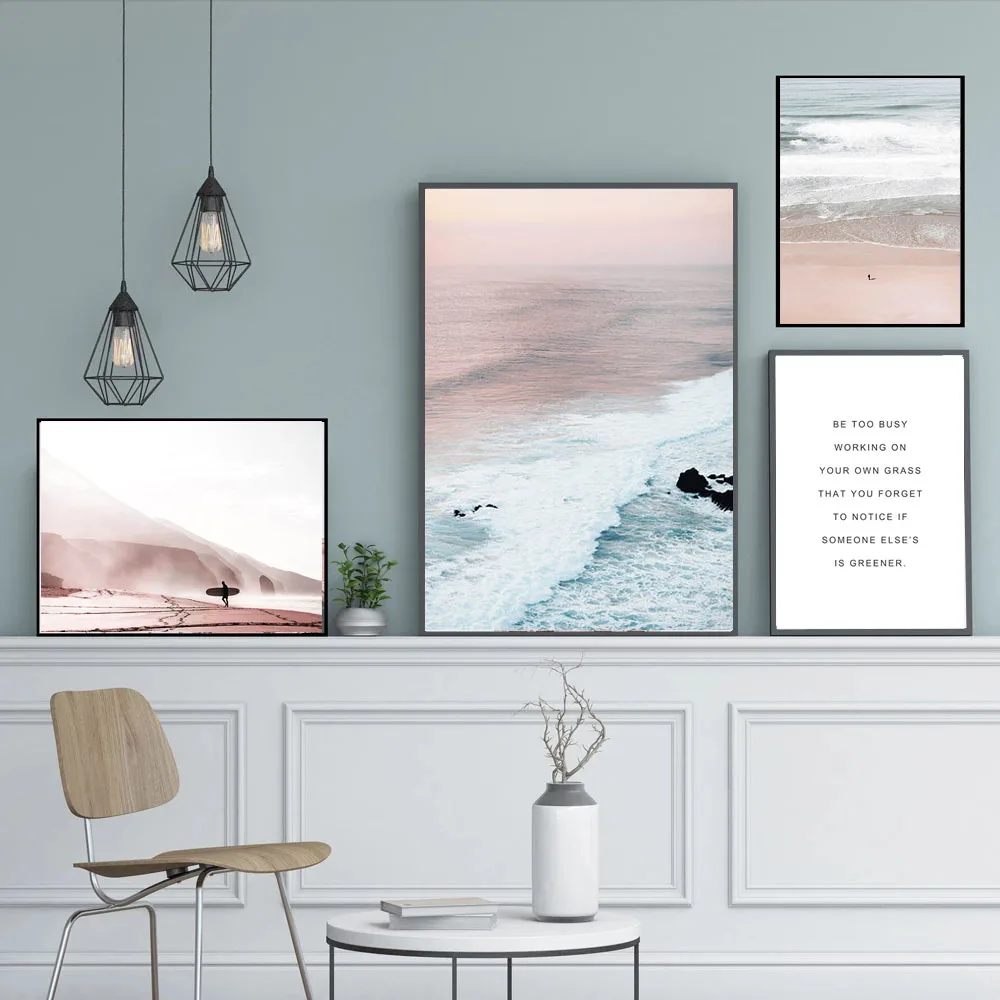 

Ocean Waves Landscape Canvas Painting Sunset Sea Beach Nordic Poster Wall Art Pictures for Living Room Fashion Home Decoration