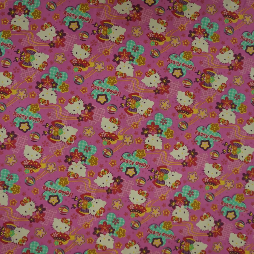 90x145cm Ткань, холст для пэчворка мультфильм кошка ткань для ткани Дети матрас, домашний текстиль девушка школьная сумка для шитья 90*145 см - Цвет: 90x145cm