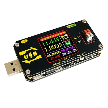 

USB Color Screen Charging Tester, CNC Step-Up and Step-Down Power Supply Type-C Voltage and Ammeter