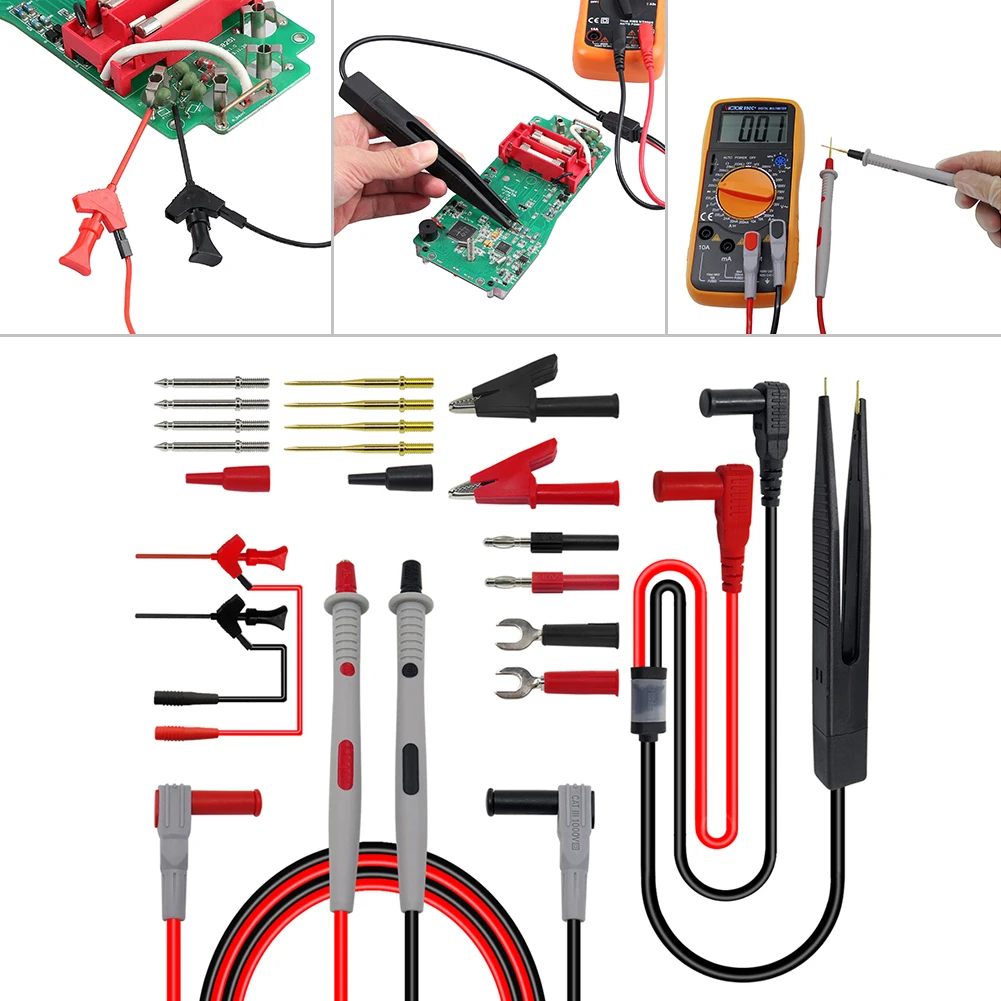 

21in1 Professional Multimeter Test Lead Kit for Fluke Electrical Alligator Clip Probe for DIY Measurement Vehicle Circuit Board