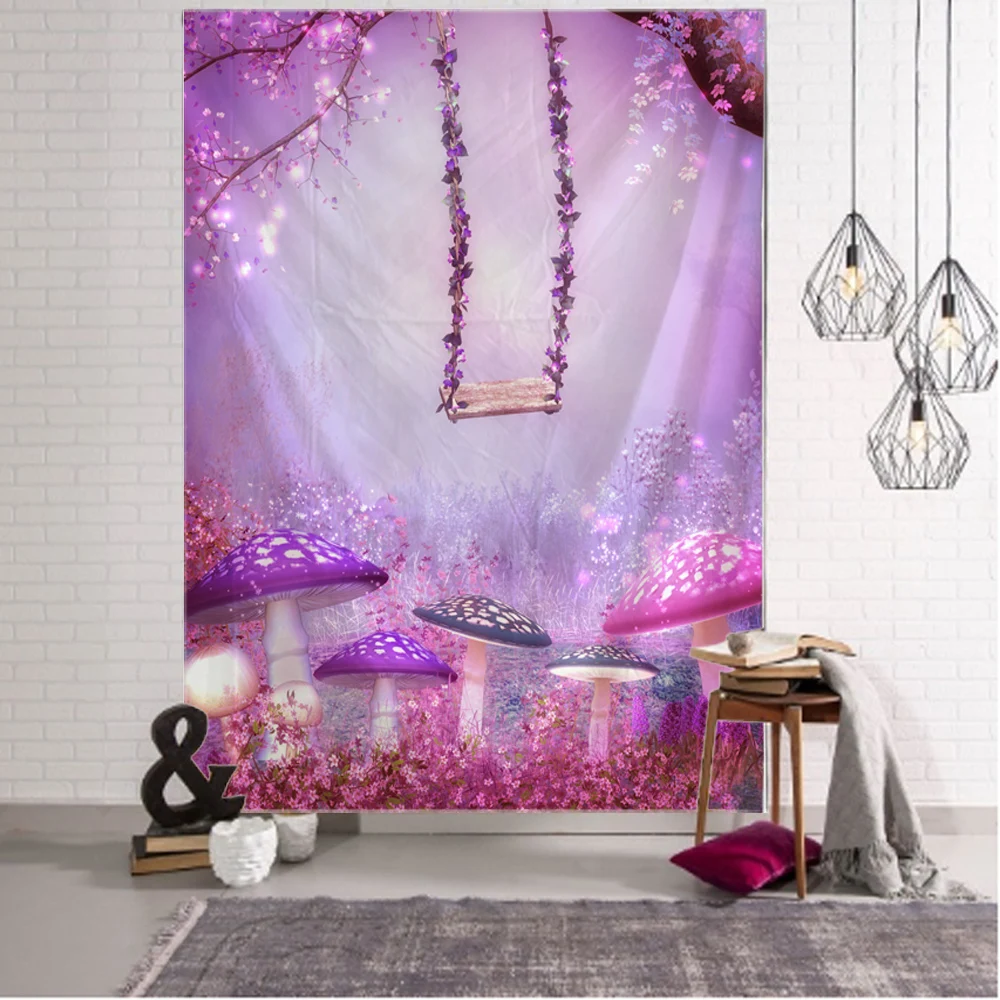 Fantasy Garden Landscape Tapestry Art Deco Blanket Curtain Hanging Home Bedroom Living Room Decoration