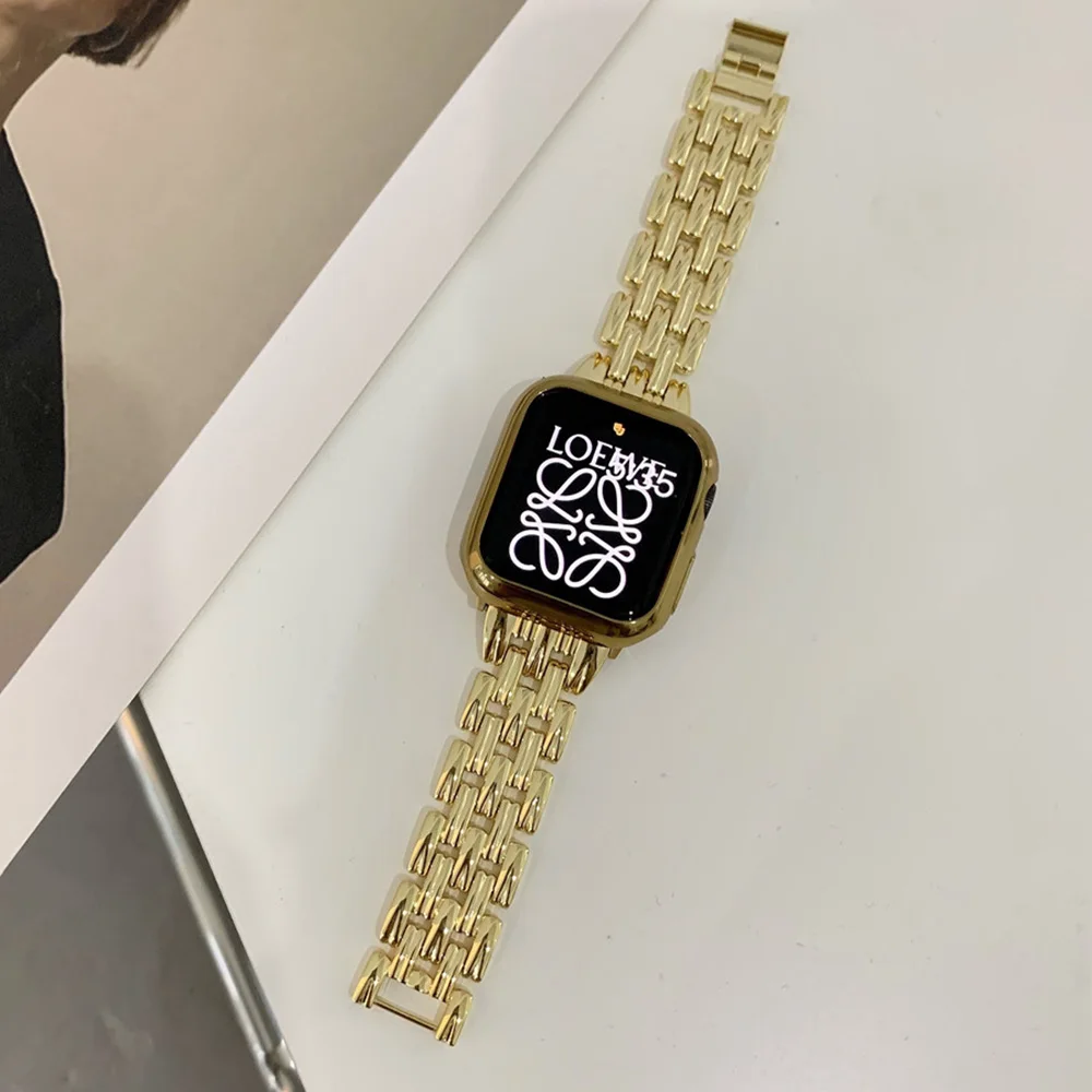 Ремешок из нержавеющей стали для Apple Watch Series 7 45 мм 41 44 42 38 40 | Наручные часы