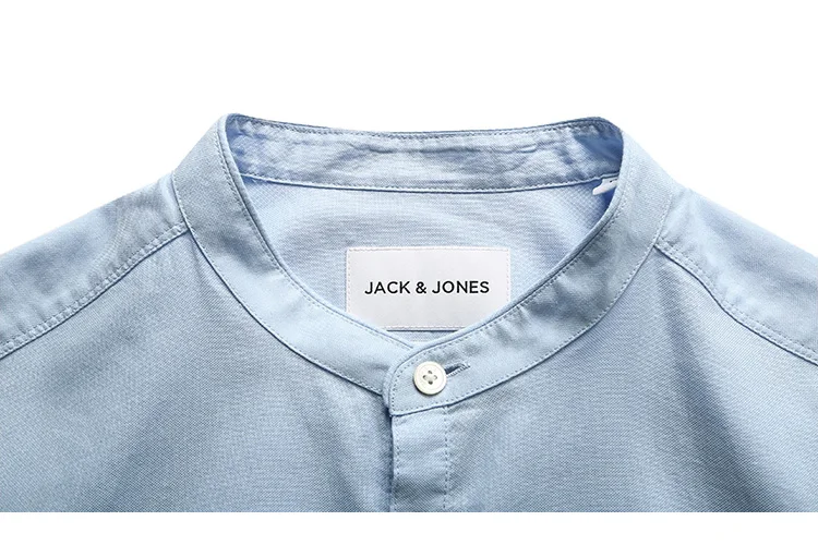 JackJones Мужская рубашка из хлопка, однотонная деловая повседневная мужская одежда 219105566