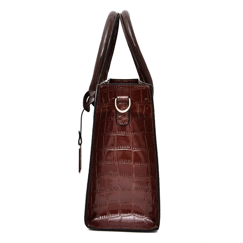 Модные роскошные женские сумки новые сумки с верхней ручкой Сумки из искусственной кожи с крокодиловым узором классические черные коричневые женские сумки через плечо