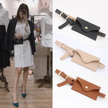 

Fanny Pack Women Belt Bag Leather Waist Bag Fashion Women's Pure Color Ring PU Messenger Shoulder Chest pochete homem