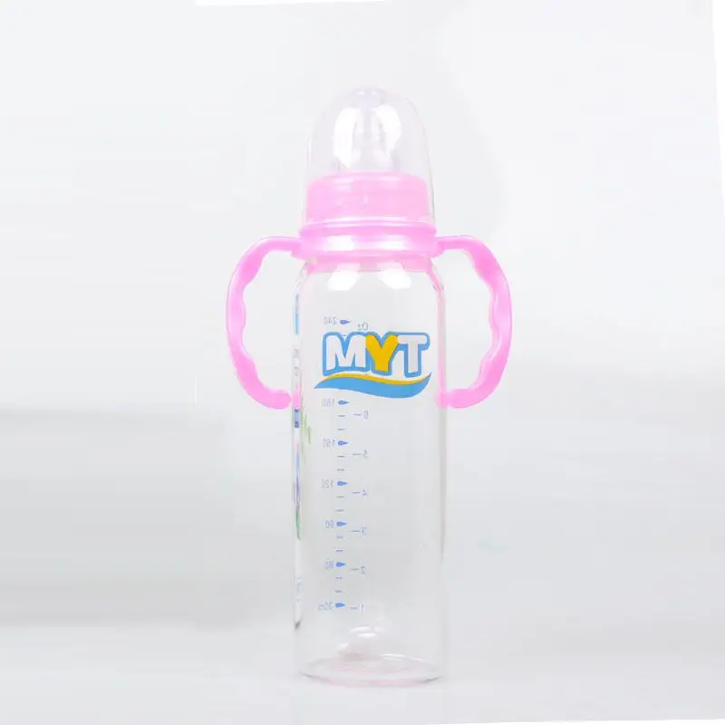 Hilittlekids 240 мл Baby Infantborn дети учатся для кормления питья ручка Дети соломы бутылки для сока и воды - Цвет: Розовый