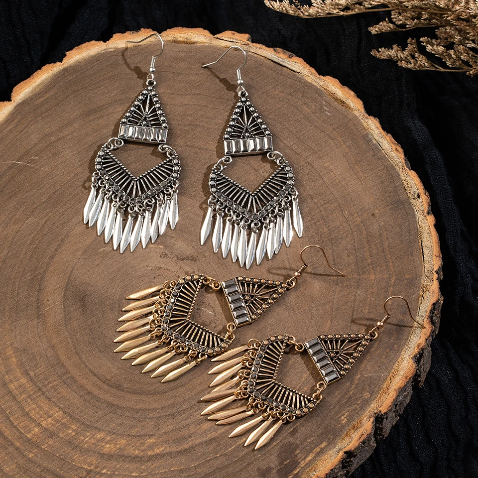 Ethnic Big Round Sea Shell Tassel Drop Earring Female Jewelry Gold Silver Color Metal Fringe Dangling Hanging Earrings for Women | Украшения