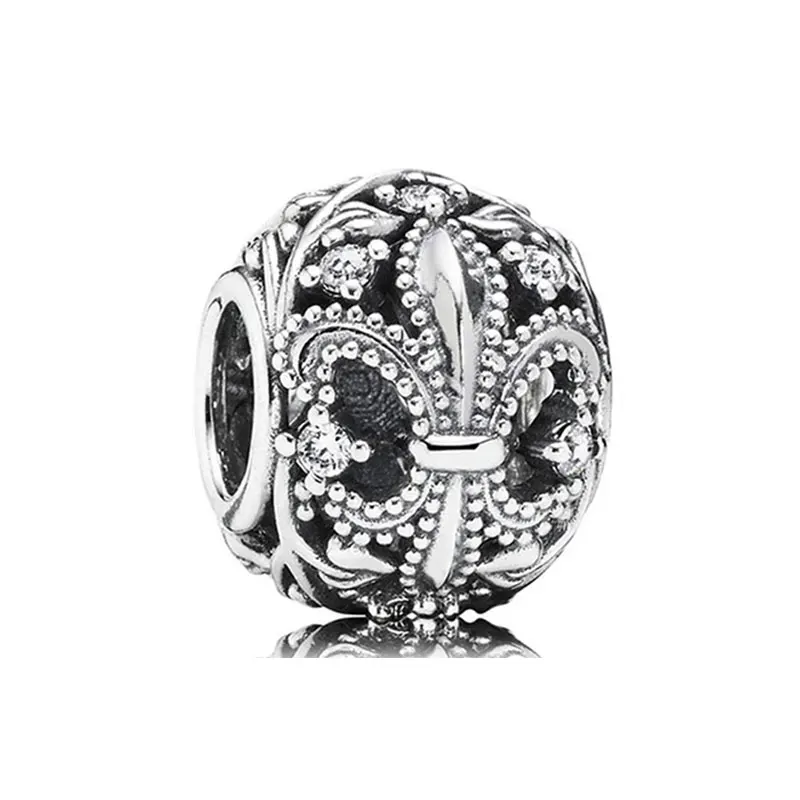

PDB 925 sterling silver pattern hollow beads, gifts for women's jewelry, DIY bracelet free shipping.