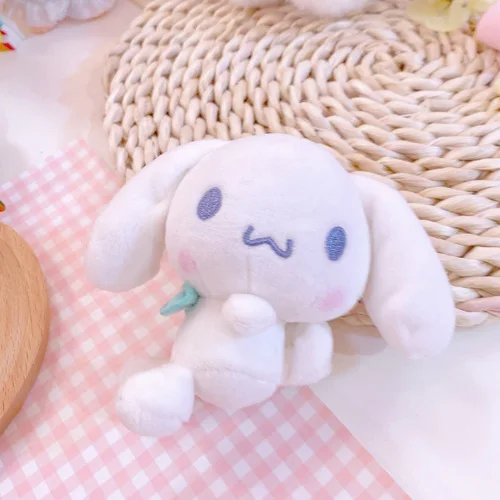 1 шт. Kawaii анимационные игрушки для детей, подарок, мягкая кукла, игрушки, меховой шар, помпон, мини плюшевая подвеска, брелок для ключей, сумка для девочек, Декор - Цвет: cinnamoroll