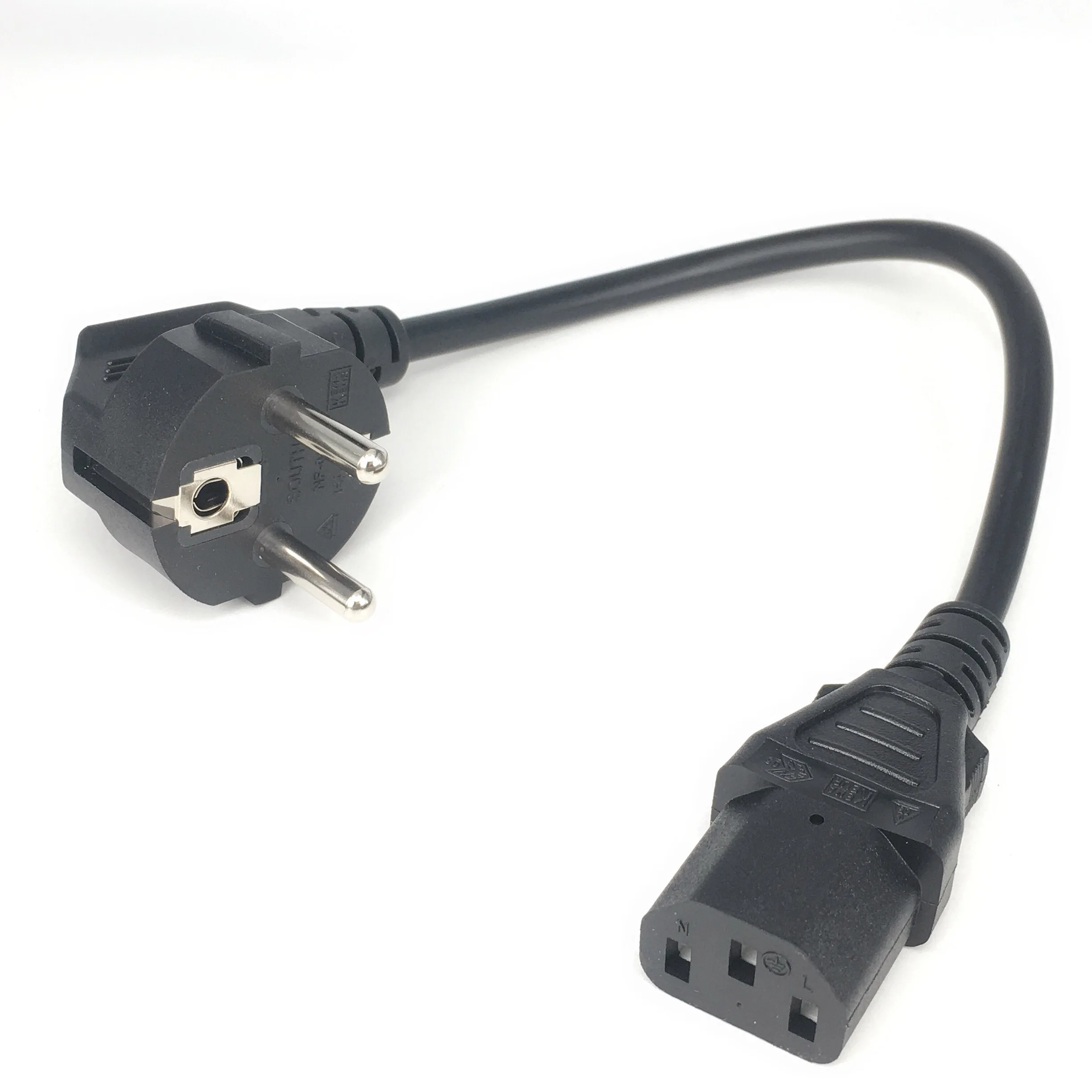 CEE7-IEC C13  ڵ, 10A, 250V, H05VV-F 0.75mm ̺, ª C13  ڵ, 1ft/30cm