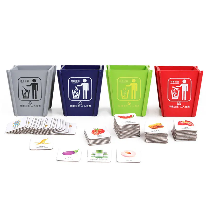 

Children Intellectual Challenge Garbage Compartmental Game Props CHILDREN'S Early Learning Card Desktop Puzzle Toy