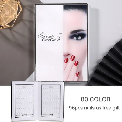 80 color style 1 60/80/96/120/160 шт. акриловый Фрезер для ногтей cо шлифовальными Гель-лак Дисплей с картами эталонных Цвет доска диаграммы Nail Art Салон маникюрные инструменты Бесплатные ногти - Цвет: 80 color style 1