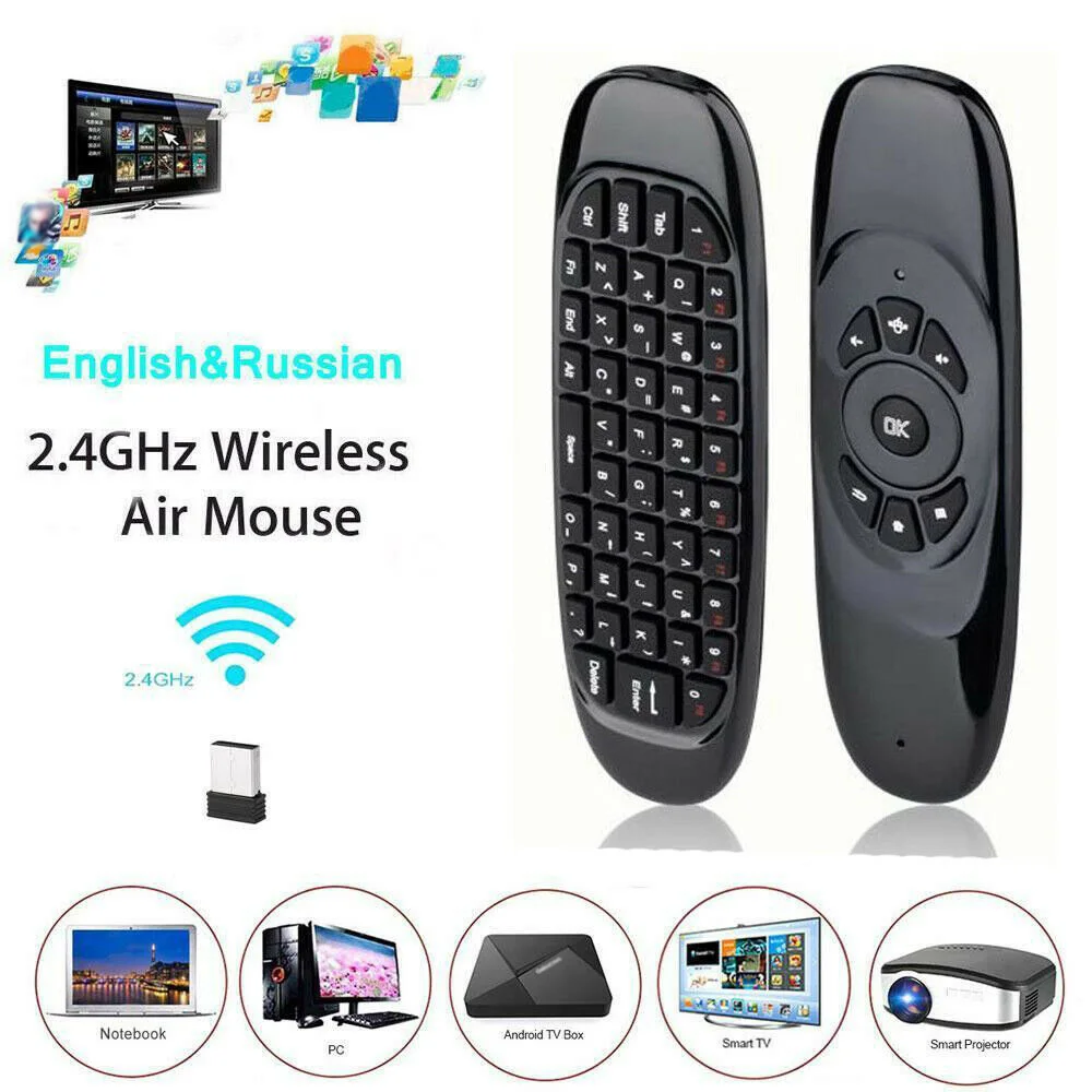C120 2,4G Mini Air mouse Gyro Беспроводная клавиатура Пульт дистанционного управления для Smart tv Box абсолютно и высококачественный