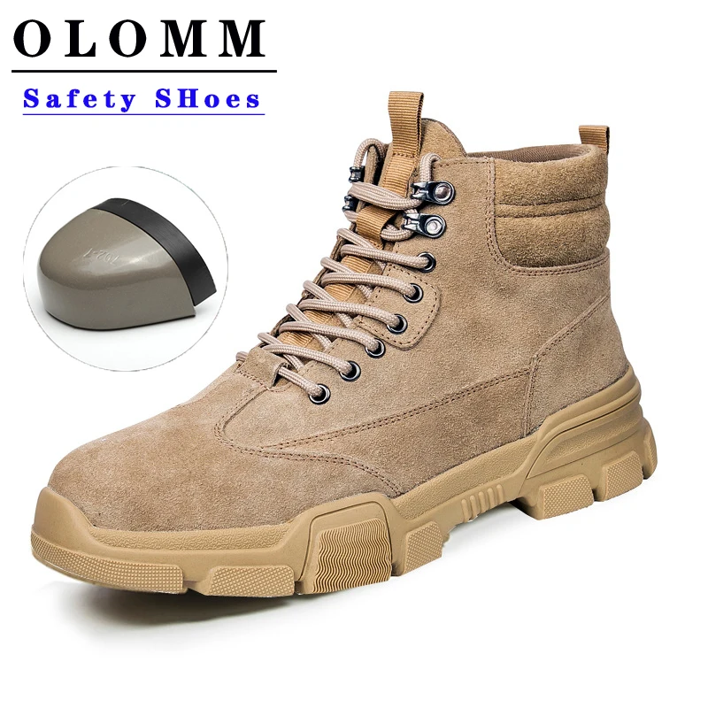 

Suede Leather Steel Toe Shoes Athletic Work Shoes for Men Non-Slip Industrial & Construction Work Safety Boots Winter Boots Men