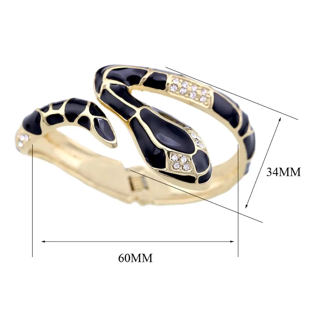 Стиль животного браслет в форме змеи для женщин для девочек эффектный Браслет-манжета 3 цвета золотой браслет модный браслет