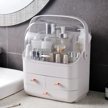 

Cosmetic Storage Boxes Drawer Type Portable Transparent Desktop Dustproof Case