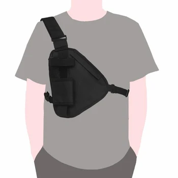 

Wearable Sports Bag Chest Walkie Talkie Bag Adjustable Strap Polyester Durable Tactic Practical Outdoor Triangle