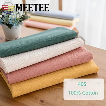 

1M Meetee 135cm Wide 40S 100% Cotton Double Layer Crepe Fabric Home Wear Pajamas Dress Breathable and Soft Pleated Fabrics FA653