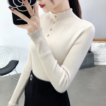 

2019 New Sale Jumper A Turtleneck Pullovers Ladies Knitting Render Unlined Upper Garment Of Cultivate Morality In Sleeve Blouse