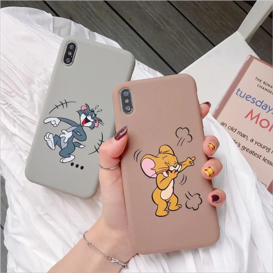 

Cartoon Tom and Jerry For iPhone 6S 6 S 7 8 Plus Case Fundas Silicon Phone Case For iPhone X XS MAX XR Soft TPU Cover Coque