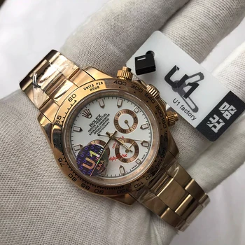 

high quality Luxury Rose gold AAA Brand Watch men day-tona automatic self-wind U1 factory sapphire glassall sub dials works
