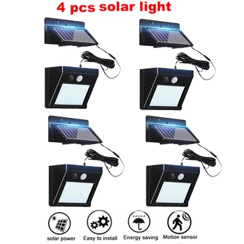 

2/4pcs 100/56/30 LED Solar Power Street Light PIR Motion Sensor wall Lamp Outdoor Waterproof split mount indoor home security ga