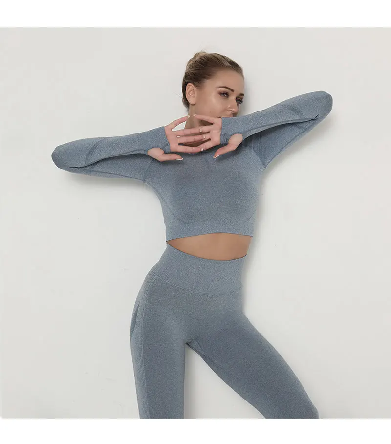 Single free combination Seamless Yoga Set Women Workout Sportswear Gym Clothing Fitness suits Long Sleeve+Leggings+Sport Bra