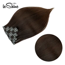 Leshine Double Drawn Remy Clip In On Human Hair Extensions 14‘’16‘18‘ 7pcs 16 Clips Natural Straight Clip Ins Fast Deliver