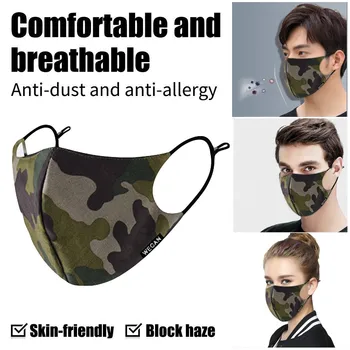 

1PCS PM2.5 Outdoor Cycling Running Washable Reuse Face Mask Comfortable Breathable Face Cover Protection Earloop Mouth Mask