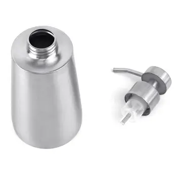 

350ml Stainless Steel Soap Dispenser Conical Bottle Pressing Foam Bottle Kitchen 28GA