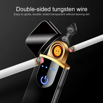 

Touch sensor network red charging electronic lighter windproof creative men USB electronic cigarette lighter