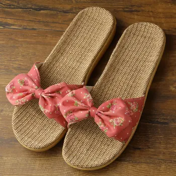 

Retro women slippers butterfly knot woman shoes comfortable Falt with summer shoes fashion couple outdoor shoes