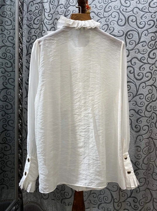 Осенняя ранняя Новинка, женские складывающиеся вьюрки, Auricularia, в виде листа лотоса, с длинными рукавами, однотонная блузка, блузка 922