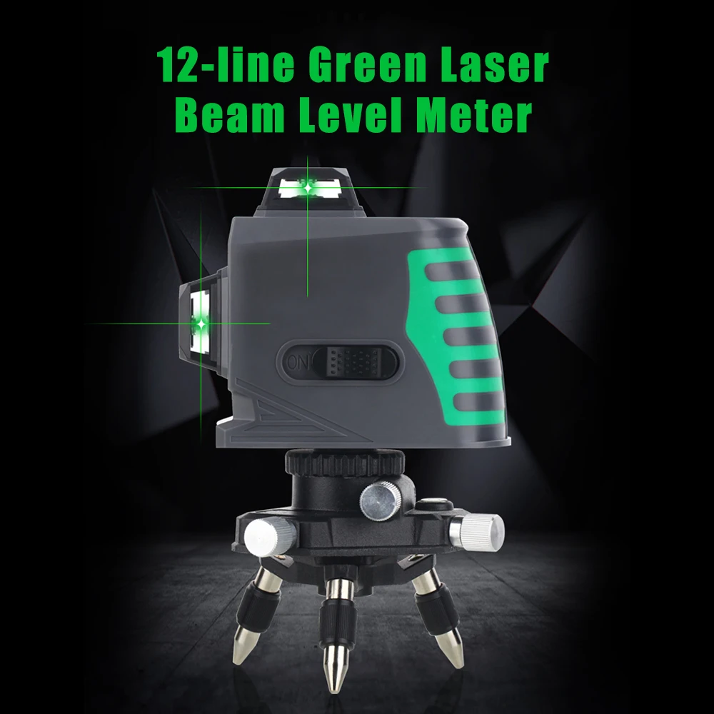 Зеленый лазерный нивелир 12 линий самонивелирующийся уровень видимый на 360