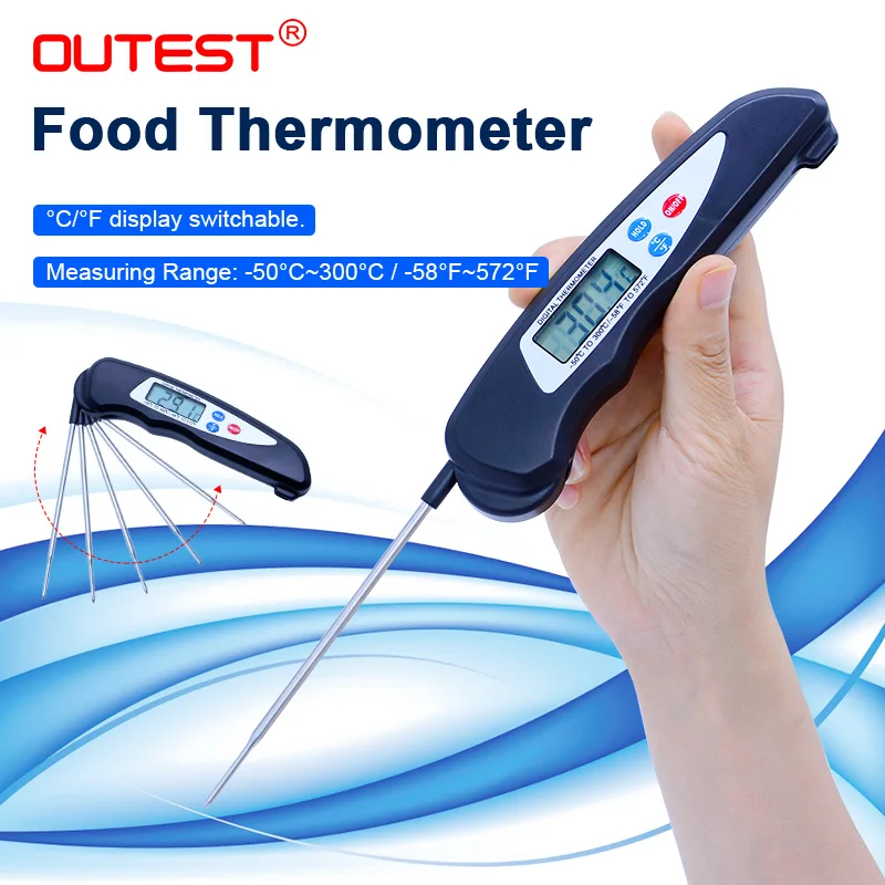 

TP608 Foldable Digital milk meat Food Thermometer Electronic Collapsible Probe Cooking Temperature Tester BBQ Thermometer