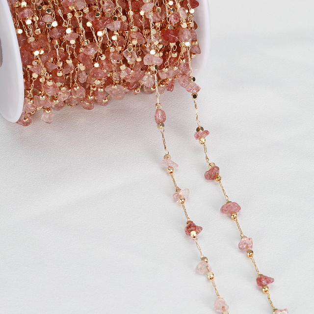 meter Crystal Stone Chain Natural Irregular Gravel Beads Chain for Jewelry Making DIY Necklace Bracelet Findings Free Shipping