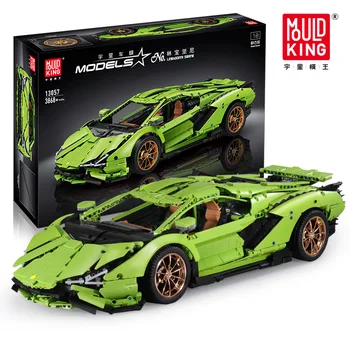 

13057 Techinc 1:8 Lamborghinii Sian FKP 37 RC Car Model Building Blocks Compatible 42115 For Adults Sports Car Kids Toys Gift
