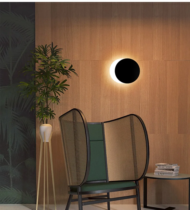 Feimefeiyou Nordic modern art solar eclipse wall lamp stair aisle corridor background wall bedroom bedside wall round LED lamp outdoor wall lights