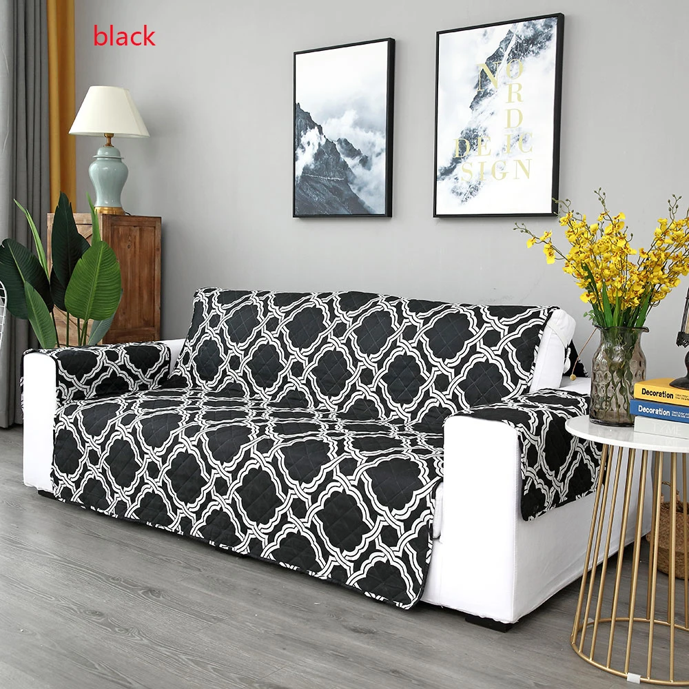 Черный Съемный подлокотник slipcovers диван-подушка с принтом чехол для дивана мебель протектор Реверсивный для гостиной - Цвет: Черный