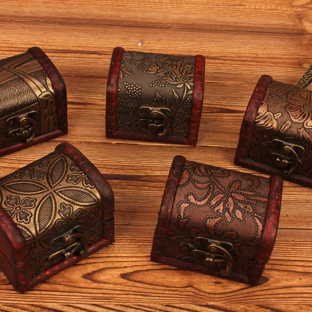 Retro Vintage Chinese Style Jewelry Storage Display Box Case Gift -8 x6 x6cm