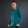 Camiseta deportiva con capucha para hombre, ropa deportiva de manga larga para correr y gimnasio ► Foto 2/6