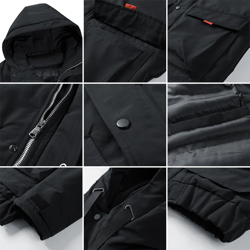 Deals TFETTERS Brand Mens Jackets and Coats Winter Men Short Warm Thick Quality Zipper Hooded Coats Casual Male Overcoat