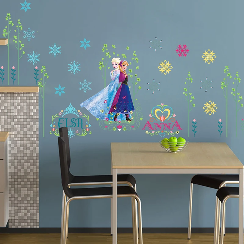 Cartoon Disney Frozen Anna Elsa PVC Wall Stickers For Kids Rooms Home Decor Anime Wall Mural Art DIY Moive Sticker Decoration Cartoon Disney Frozen Anna Elsa PVC Wall Stickers For Kids Rooms Home Decor Anime Wall Mural Art DIY Moive Sticker Decoration