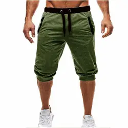 2019 Для мужчин отдыха по колено шорты 3/4 лоскутное джоггеры короткие спортивные штаны брюки мужские шорты-бермуды богемный комплект, roupa