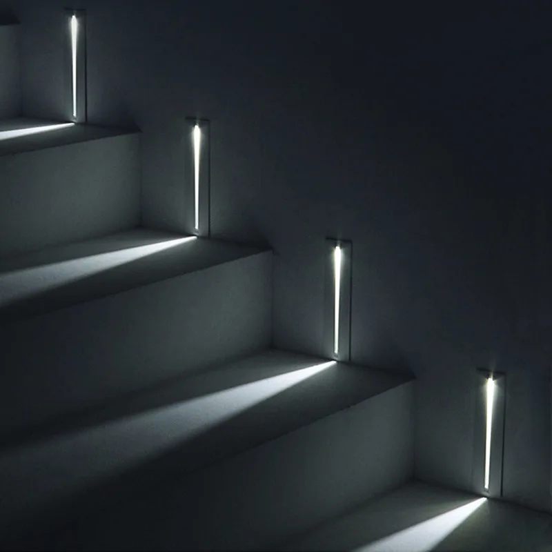 3W Ressessed Led Stair waterproof IP65 AC85-265V indoor corner step stairway hallyway staircase lamp sensor lamp
