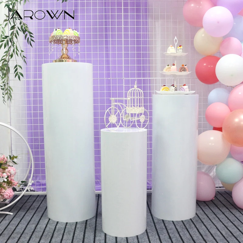 

JAROWN Wedding Decor Wrought Iron Cylindrical Dessert Table Wedding Pre-function Area Cake Stand Ceremony Pavilion Flower Table