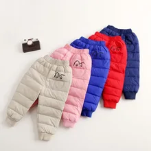 Товаров, коллекция года, Осень-зима, новые продукты, Детские Пуховые штаны можно открыть промежность, Детские плотные теплые штаны для малышей