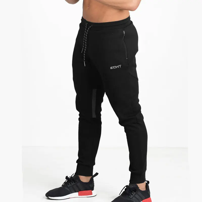 Новые мужские спортивные штаны для тренажерного зала с ящиками для фитнеса, бодибилдинга, бегунов, тренировочные брюки, мужские повседневные спортивные хлопковые узкие брюки-карандаш