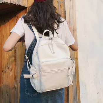 

High capacity backpack women leather Shoulder Bag 2020 Multi-Function backpacks female School bagpack bag for teenage grils bag