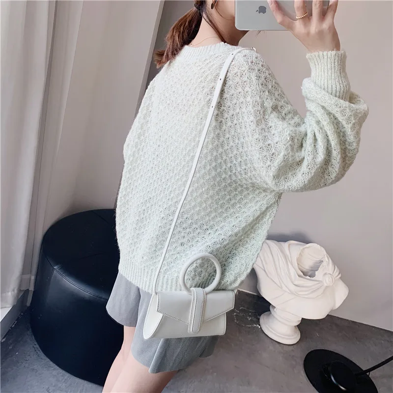 Roupas femininas женские пуловеры свитер Джемперы Harajuku шикарный свитер витой пуловер с круглым вырезом однотонный тонкий